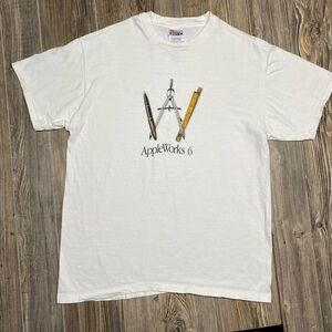 Vintage AppleWorks 6 promo tee shirt Macintosh Mac Apple Computers OS 9 X Large